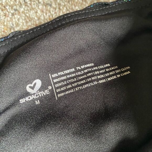 Shoactive Tummy Control Leggings High Waist Iridescent Leggings Size Medium NEW - Picture 8 of 8